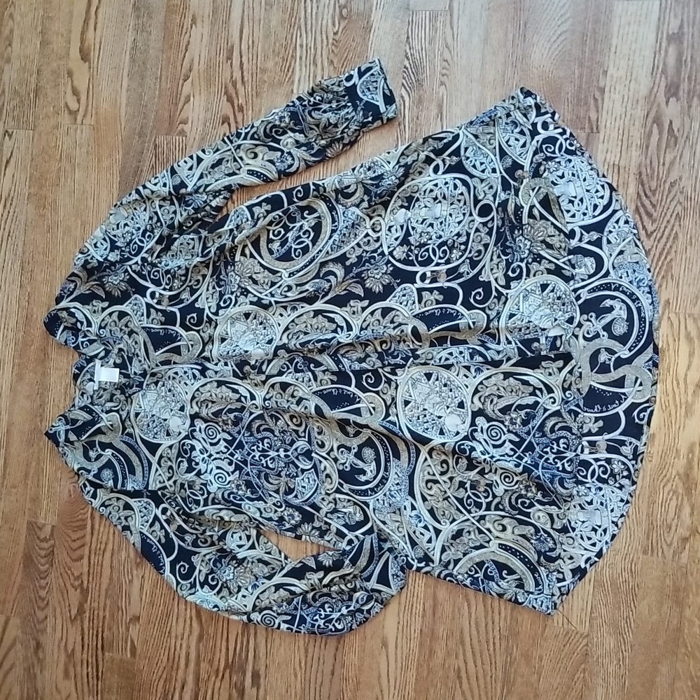(4) H&M Button Up Long Sleeve Ultra Flowy Dress/Top Business Casual Lightweight